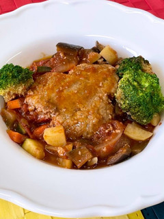 ミネストローネの煮込みハンバーグ-レシピのメイン写真