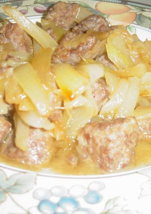 ♥サイコロステーキと玉ねぎの焼肉風♥-レシピのメイン写真