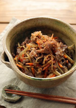 牛肉、ごぼう、こんにゃくの韓国風きんぴら-レシピのメイン写真