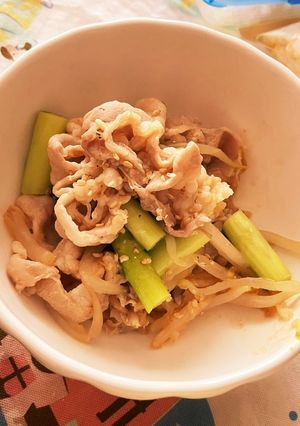 豚肉とアスパラのごま味噌炒め-レシピのメイン写真