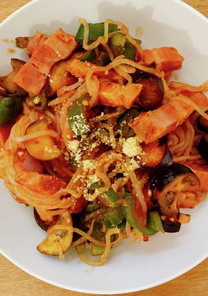 約350kcal！糸蒟蒻で簡単ナポリタン-レシピのメイン写真