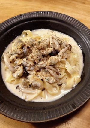 アサリとシメジの簡単クリームパスタ-レシピのメイン写真