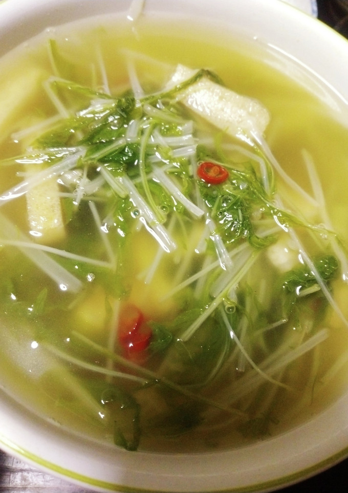 水菜と揚げの白出汁煮-レシピのメイン写真