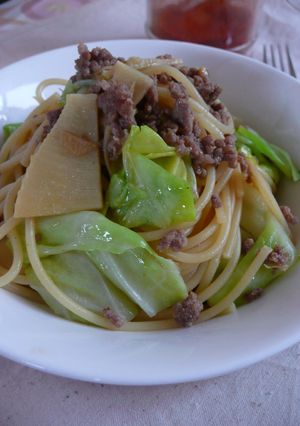 春キャベツとたけのこの和風パスタ-レシピのメイン写真