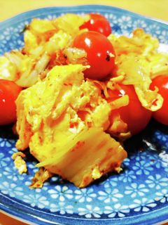 キムチとミニトマトの卵炒め-レシピのメイン写真