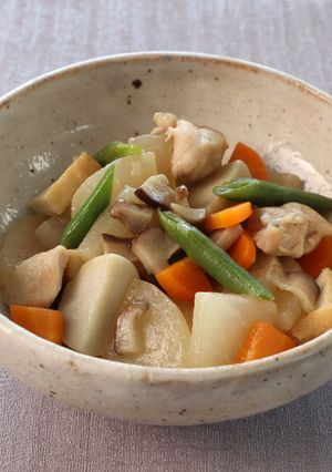 介護食　レンジと麺つゆで時短　筑前煮-レシピのメイン写真