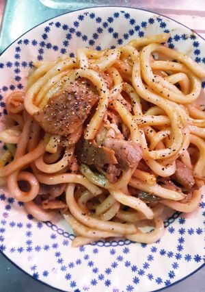簡単★スライス肉入り焼きうどん-レシピのメイン写真