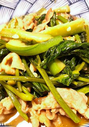 ヘチマと空芯菜の味噌炒め-レシピのメイン写真