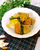 鶏胸肉とかぼちゃの甘辛ソース炒め