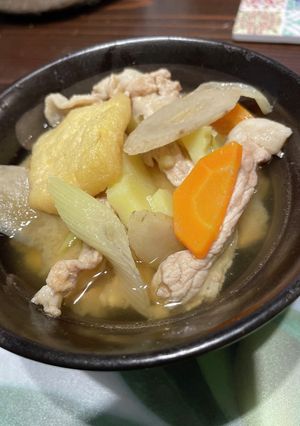 秋は豚汁　さつまいも入り-レシピのメイン写真