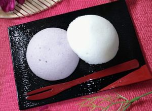 紫いも粉を使って(かるかん)を作りました-レシピのメイン写真