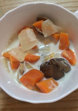 あさりとにんじんのミルクスープ-レシピのメイン写真