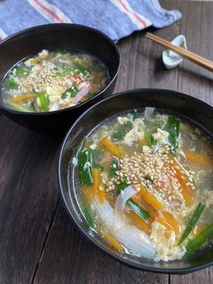 ふわとろ熱々!ニラ玉スープ-レシピのメイン写真