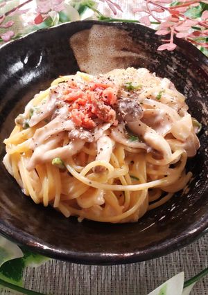 鮭ときのこの和風クリームスパゲティ-レシピのメイン写真