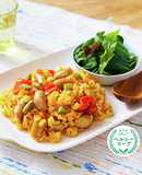 にんじんジュースで野菜ピラフ