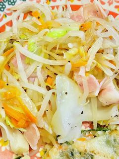 ご飯が進む!ベーコンもやしのバター炒め☆-レシピのメイン写真