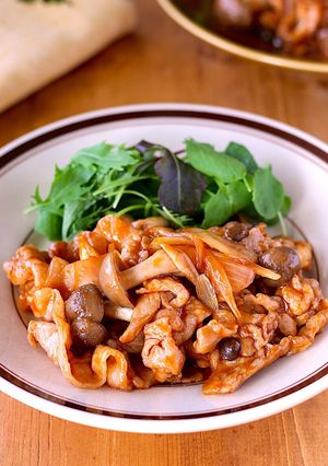 豚バラときのこのポークチャップ-レシピのメイン写真