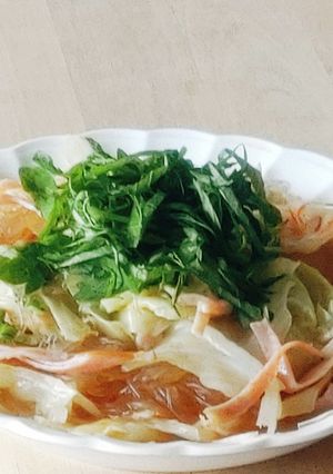 10分で夕食★ハムで麻婆春雨★キャベツ-レシピのメイン写真