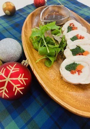クリスマスロールチキン-レシピのメイン写真
