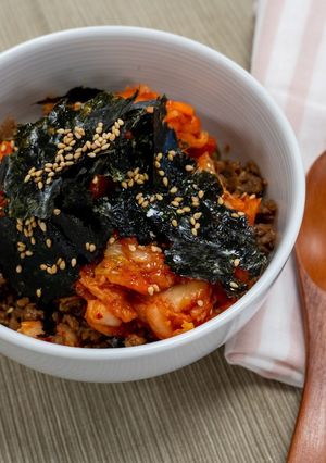 たんぱく質約２６g！お豆腐キムチそぼろ丼-レシピのメイン写真