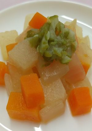 【離乳食】大根といんげんのみそ煮-レシピのメイン写真