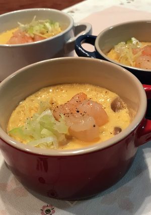 エビのせ中華風茶碗蒸し-レシピのメイン写真