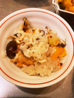 炊飯器で秋のお手軽鶏五目おこわ。-レシピのメイン写真