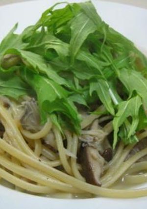 きのこと水菜のほたて風味パスタ-レシピのメイン写真