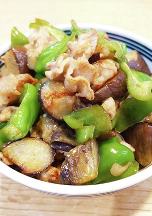 ナスとピーマン豚肉のこんがり醤油炒め-レシピのメイン写真