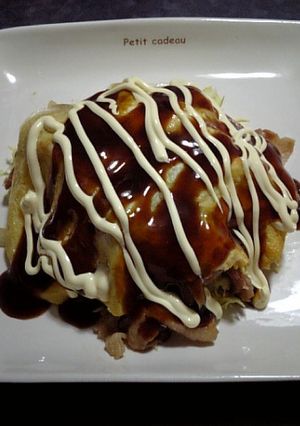 簡単！豚とキャベツの乗せるだけお好み焼き-レシピのメイン写真