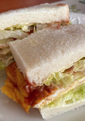 カロリー無視♡笑♡厚焼き卵のサンドイッチ-レシピのメイン写真