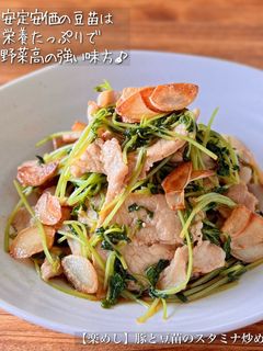 【楽めし】豚と豆苗のスタミナ炒め-レシピのメイン写真