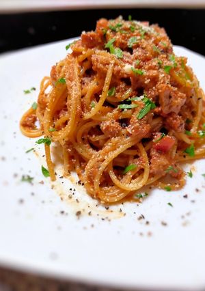 クリームミートソースのパスタ-レシピのメイン写真
