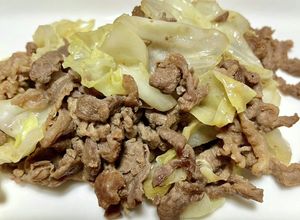 牛コマ切れ肉とキャベツの炒め物-レシピのメイン写真