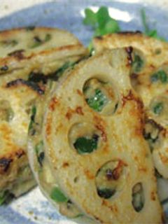 れんこんのはさみ焼き・餃子風-レシピのメイン写真