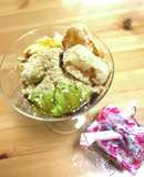 信玄餅とアイスクリームで　わらび餅アイス