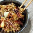 あたりめとイカの黒舞茸炊き込みご飯