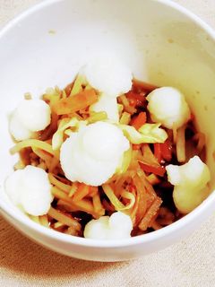 もやしキャベツ牛蒡人参餃子タレおろし和え-レシピのメイン写真