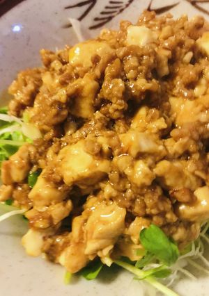 市販サラダ＋いろいろ味噌の麻婆豆腐-レシピのメイン写真