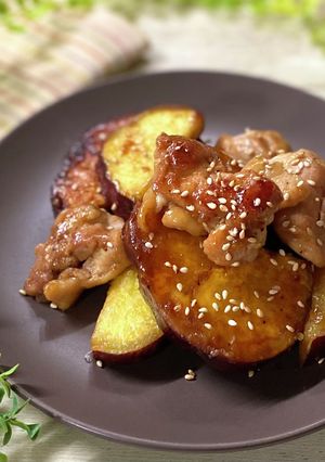 本みりんで！薩摩芋と鶏肉の照り焼き-レシピのメイン写真