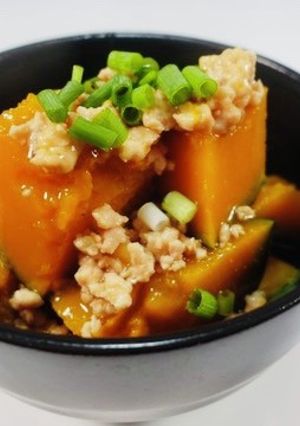 ほっこりする味♫ かぼちゃのそぼろ煮-レシピのメイン写真
