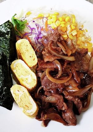 超簡単！豚の生姜焼きワンプレートごはん！-レシピのメイン写真