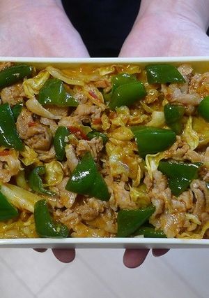 レンジで豚肉ときゃべつの和風回鍋肉丼弁当-レシピのメイン写真