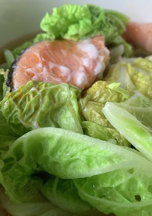 白菜と鮭のポン酢レンジ蒸し-レシピのメイン写真