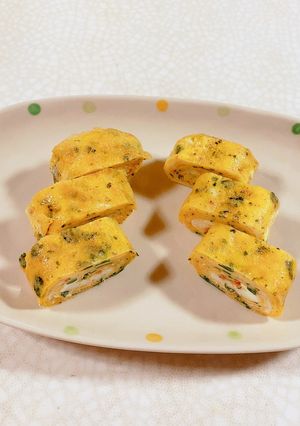 混ぜ込みわかめでお手軽玉子焼き-レシピのメイン写真