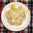 簡単で美味しい 豚もやし炒めの卵とじ