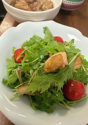 鶏むね肉とパクチーの甘辛サラダ-レシピのメイン写真
