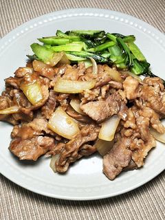 豚コマ生姜焼き+青梗菜炒め-レシピのメイン写真