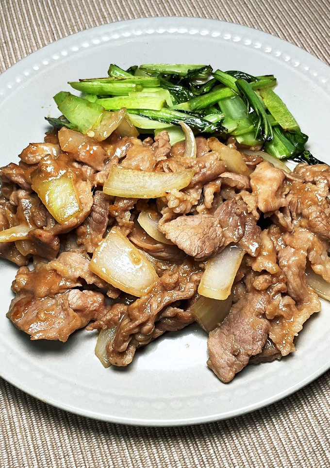 豚コマ生姜焼き＋青梗菜炒め-レシピのメイン写真