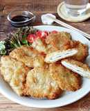 ☆簡単☆薄切り肉で大満足♪大葉入り紙カツ